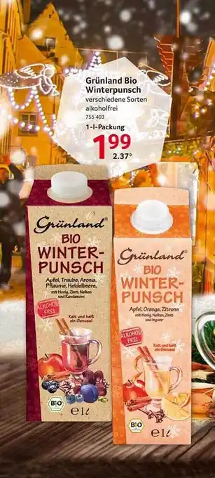 Selgros Grünland bio winterpunsch Angebot