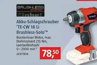 Bauhaus Akku Schlagschrauber 'te-cw 18 Li Brushless-solo Angebot