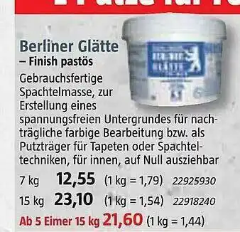 Bauhaus Berliner Glätte Finishpastös Angebot