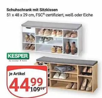 Globus Schuhschrank mit sitzkissen kesper Angebot