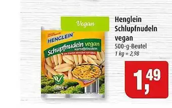 Markant Henglein schlupfnudeln vegan Angebot