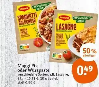 tegut Maggi fix oder würzpaste Angebot