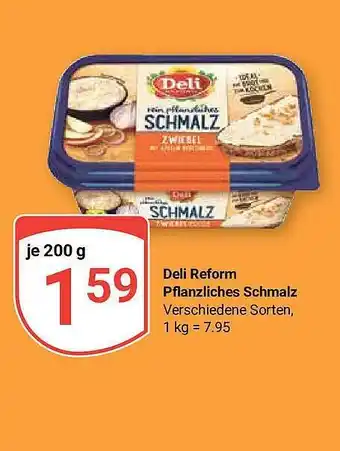 Globus Deli reform pflanzliches schmalz Angebot