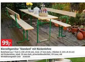 Bauhaus Bierzeltgarnitur 'standard' Mit Rückenlehne Angebot