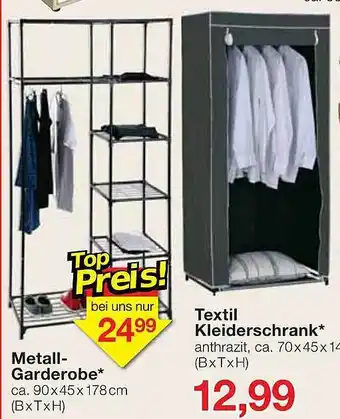 Jawoll Metall-garderobe oder textil kleiderschrank Angebot