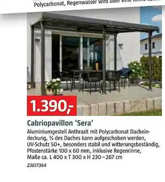 Bauhaus Cabriopavillon 'Sera' Angebot