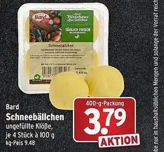 Wasgau Bard schneebällchen Angebot