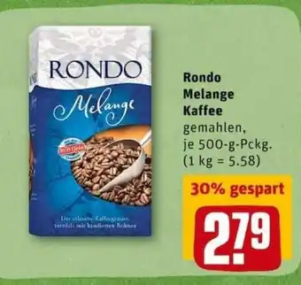 REWE City Rondo Melange Kaffee 500g Angebot