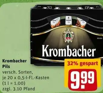 REWE City Krombacher Pils 20X0,5L Angebot