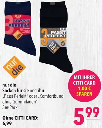 CITTI Markt nur die Socken für sie und ihn 3er Pack Angebot