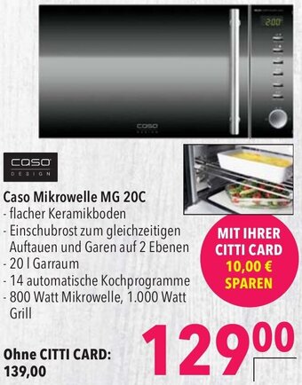 CITTI Markt Caso Design Mikrowelle MG 20C Angebot