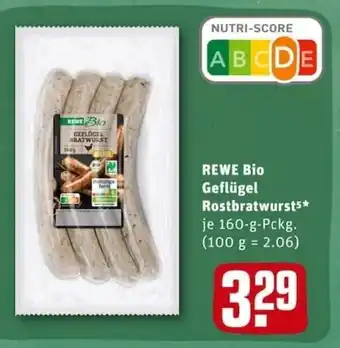 REWE City Rewe Bio Geflügel Rostbratwurst 160g Angebot