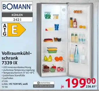 Selgros BOMANN Vollraumkuhlschrank 7339 IX Angebot