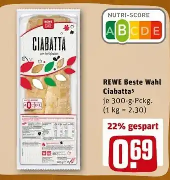 REWE City Rewe Beste Wahl Ciabatta 300g Angebot