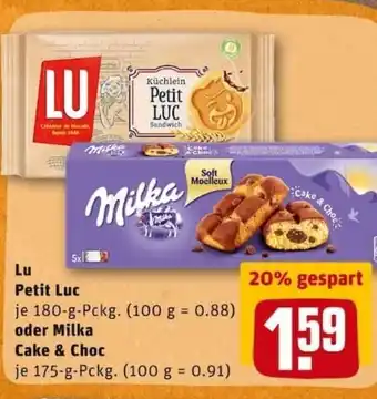 REWE City Lu Petit Luc 180g oder Milka Cake & Choc 175g Angebot