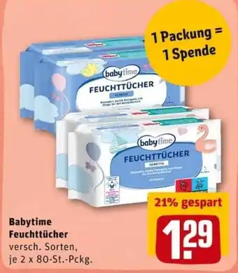 REWE City Babytime Feuchttücher Angebot