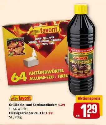 REWE City Favorit Grillkohle und Kaminanzünder Angebot