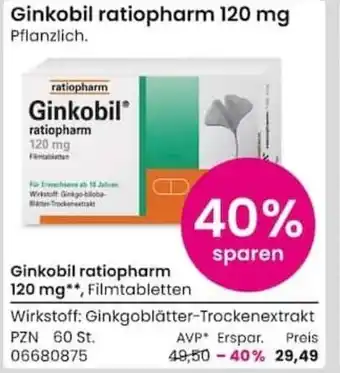 REWE City Ginkobil ratiopharm 120mg Angebot