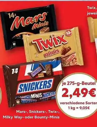 CITTI Markt Mars, snickers-twix-milky way oder bounty minis Angebot