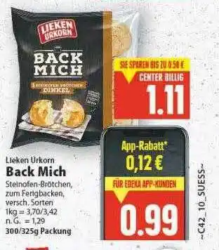 E-Center Lieken urkorn back milch Angebot