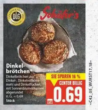 E-Center Schäfer's dinkel brötchen Angebot