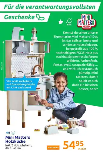 Action Mini Matters Toys Holzkuche Angebot