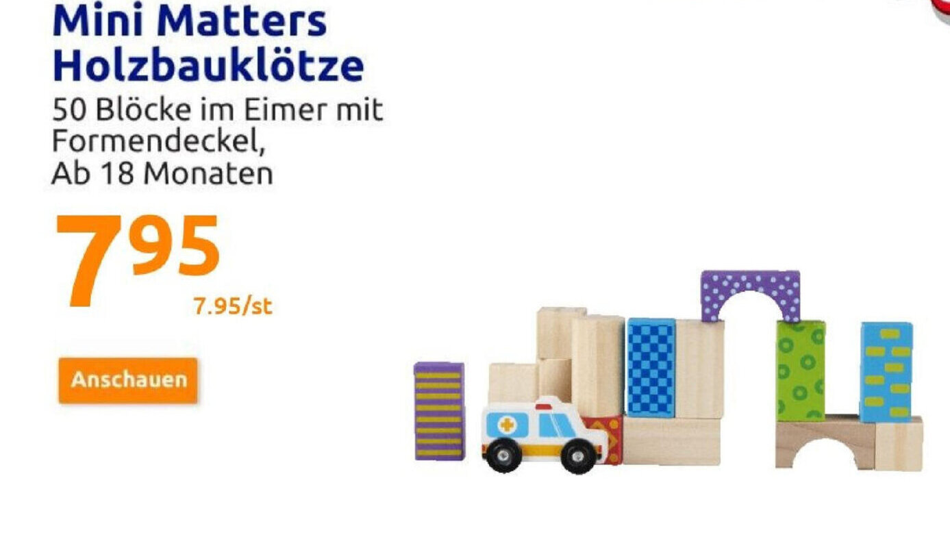 Mini Matters Toys Holzbauklotze Angebot bei Action