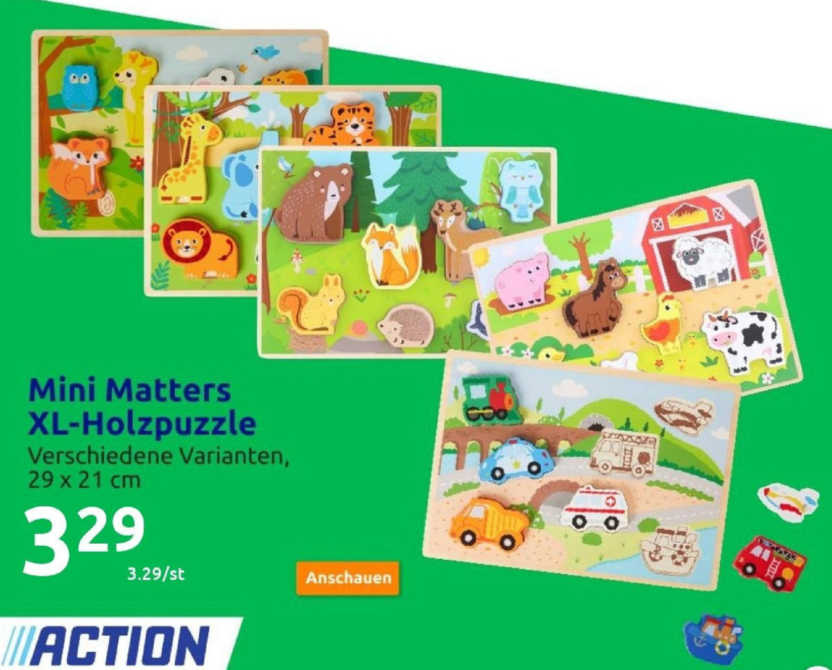 Mini Matters Toys XLHolzpuzzle Angebot bei Action