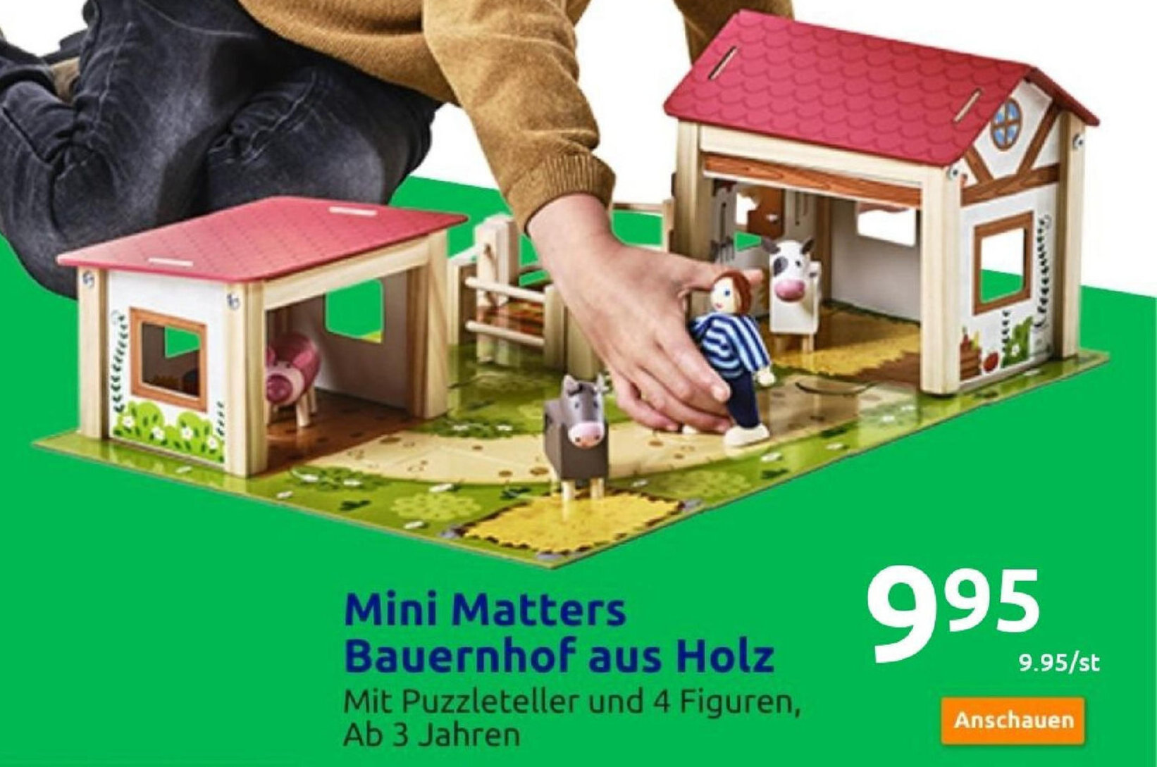 Mini Matters Toys Bauernhof aus Holz Angebot bei Action