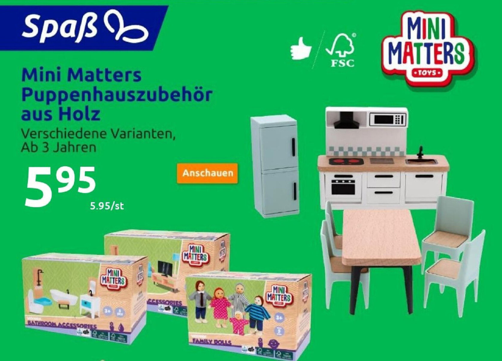 Mini Matters Toys Puppenhauszubehor aus Holz Angebot bei Action