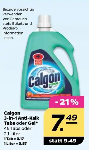 NETTO Calgon 3in1 Anti Kalk Tabs oder Gel Angebot