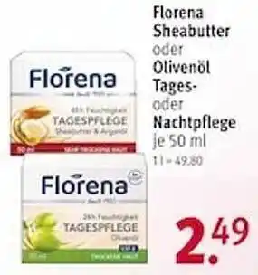 Rossmann Florena sheabutter oder olivenöl oder nachtpflege Angebot