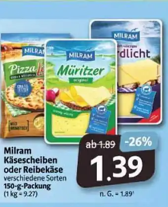 Markant Markt Milram käsescheiben oder reibekäse Angebot