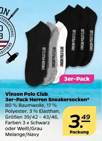 NETTO Vinson Polo Club 3er Pack Herren Sneakersocken Angebot