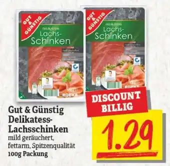 NP Discount Gut & Günstig Delikatess Lachsschinken 100g Angebot