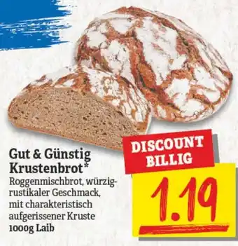 NP Discount Gut & Günstig Krustenbrot 1000 g Angebot