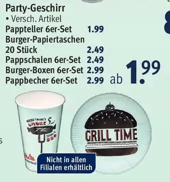 Rossmann Party Geschirr Angebot