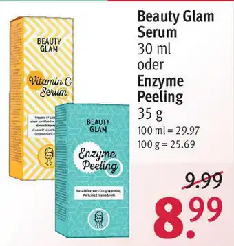 Rossmann Beauty Glam Serum 30ml oder Enzyme Peeling 35g Angebot