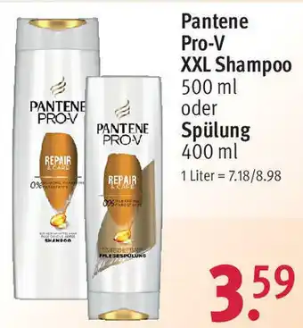 Rossmann Pantene Pro V XXL Shampoo 500ml oder Spülung 400ml Angebot