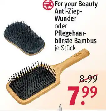 Rossmann For your Beauty Anti Ziep Wunder oder Pflegehaarbürste bambus Angebot