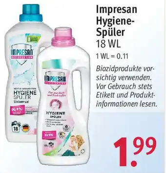 Rossmann Impresan Hygiene Spüler 18 WL Angebot