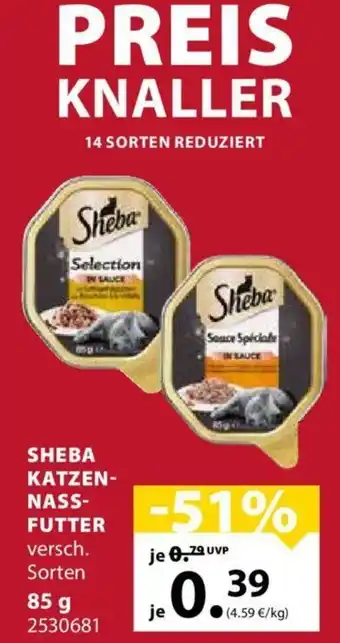 Dehner Sheba Katzennassfutter 85 g Angebot