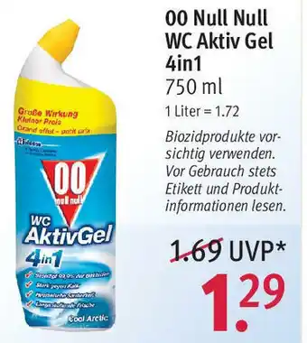 Rossmann 00 Null Null WC Aktiv Gel 4in1 750ml Angebot