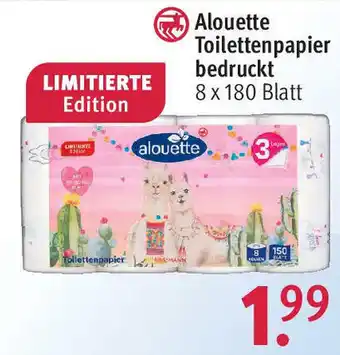 Rossmann Alouette Toilettenpapier  bedruckt Angebot