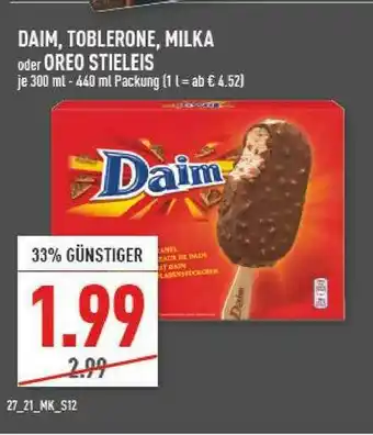 Marktkauf Daim, Toblerone, Milka Oder Oreo Stieleis Angebot