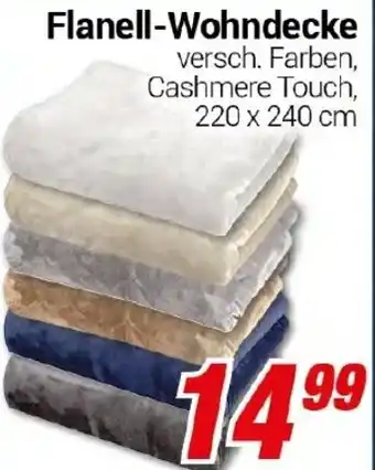 CENTERSHOP Flanell-Wohndecke 220 x 240 cm Angebot