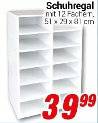 CENTERSHOP Schuhregal 51 x 29 x 81 cm Angebot