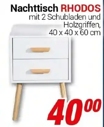 CENTERSHOP Nachttisch Rhodos 40 x 40 x 60 cm Angebot