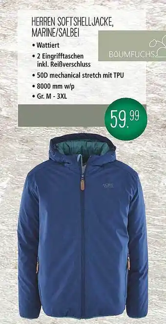 Kiebitzmarkt Herren softshelljacke, marine oder salbei Angebot