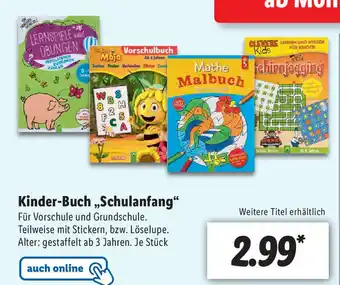 Lidl Kinder-Buch ,,Schulanfang" Angebot